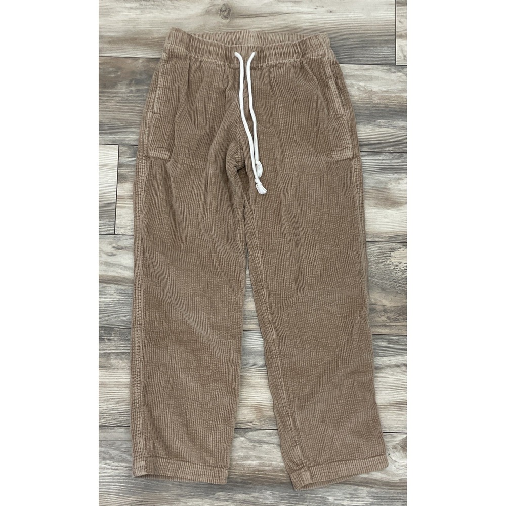 Aerie Womens Sand‎ Beige Corduroy Drawstring Elastic Waist Straight Leg Pants xS